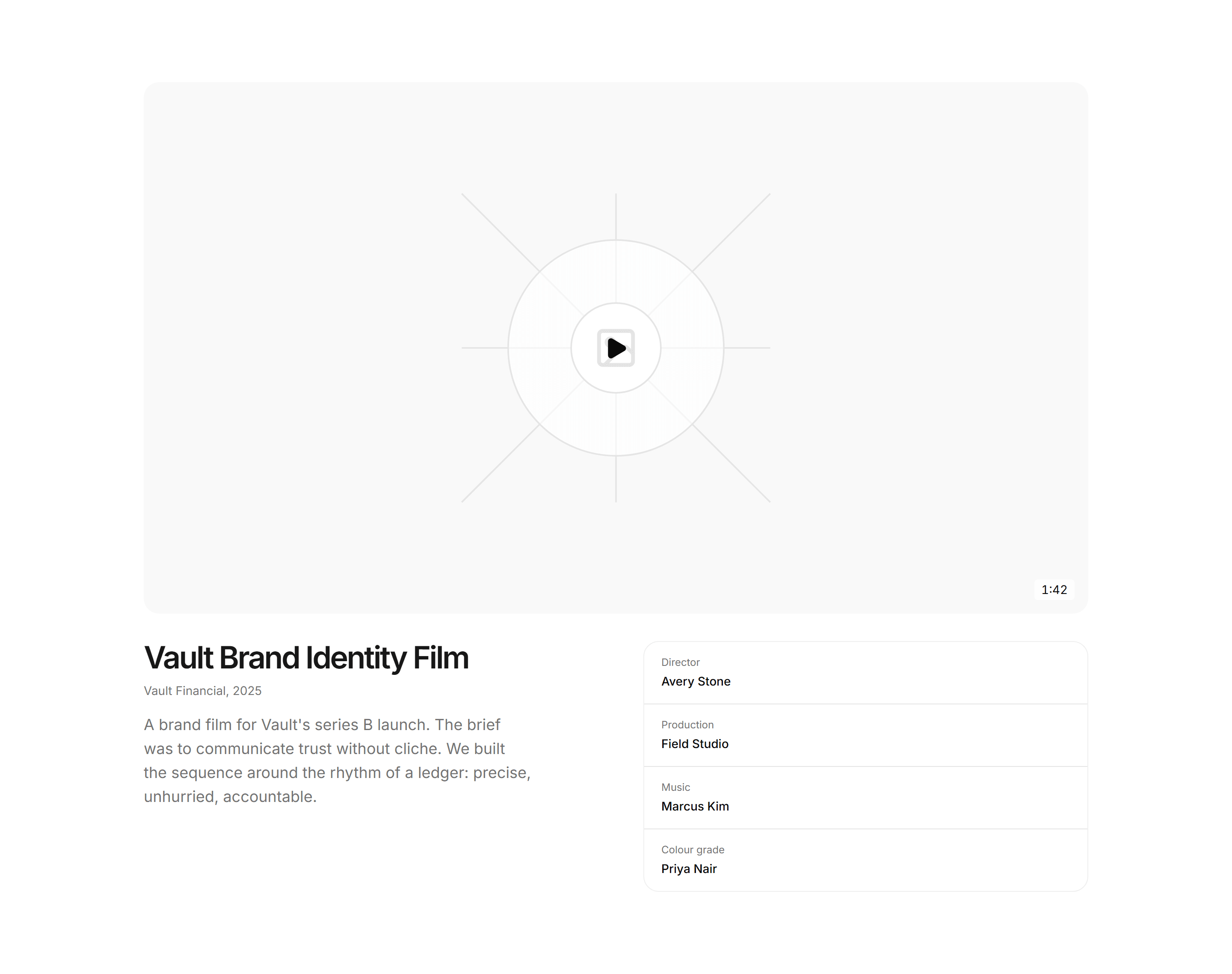 Portfolio Video and Motion: Featured Video