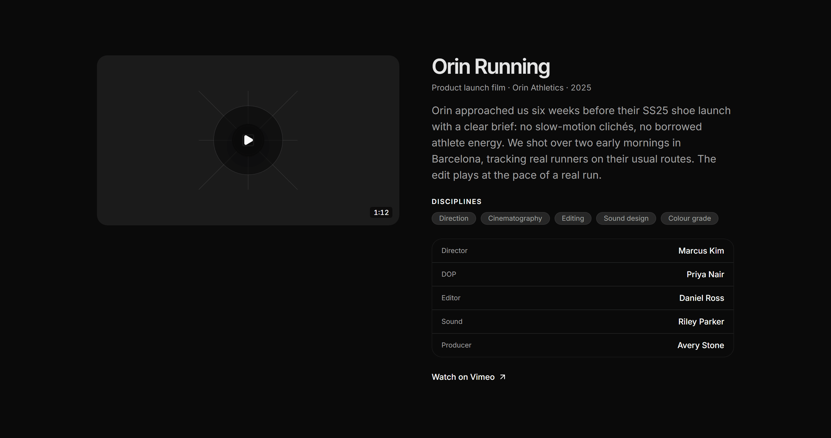 Portfolio Video and Motion: Play Feature