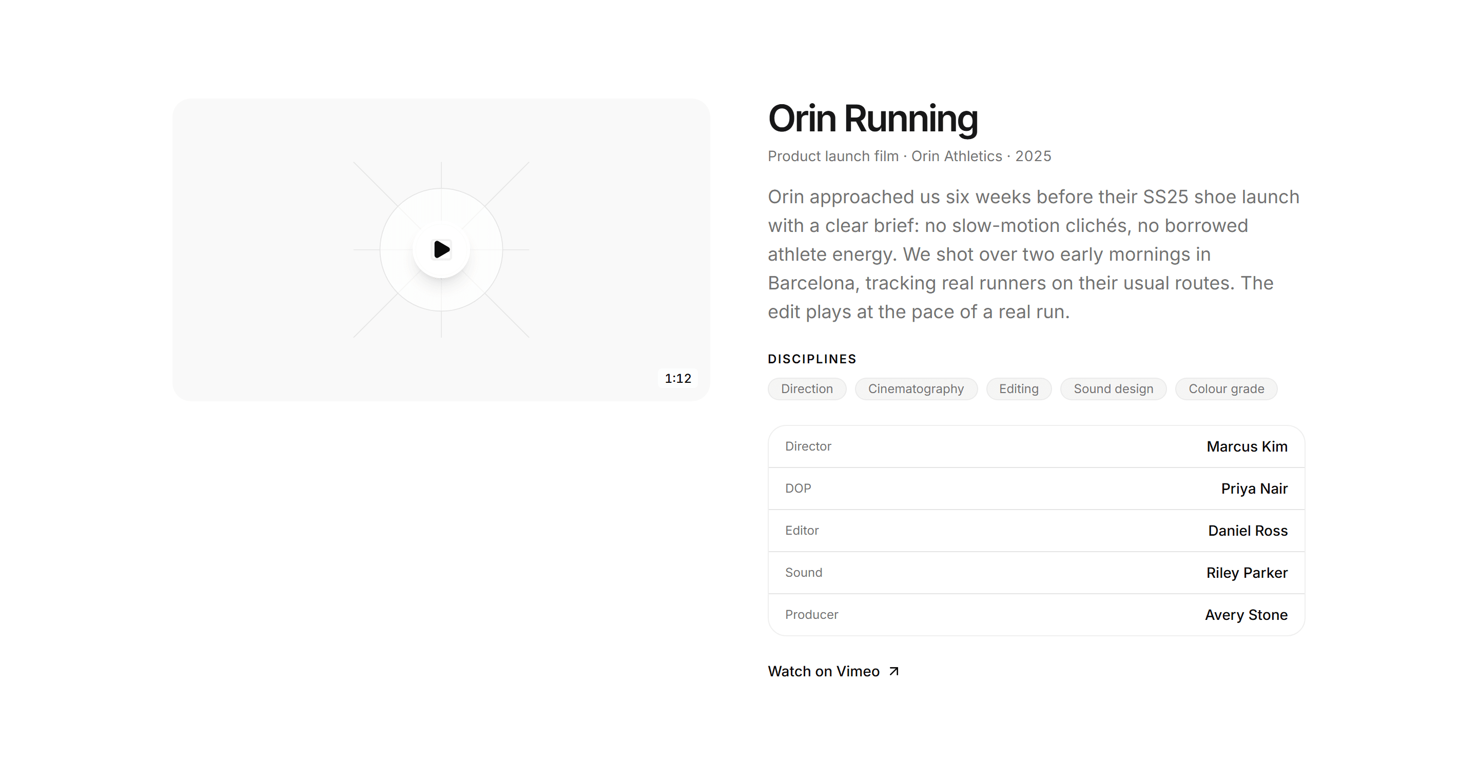 Portfolio Video and Motion: Play Feature