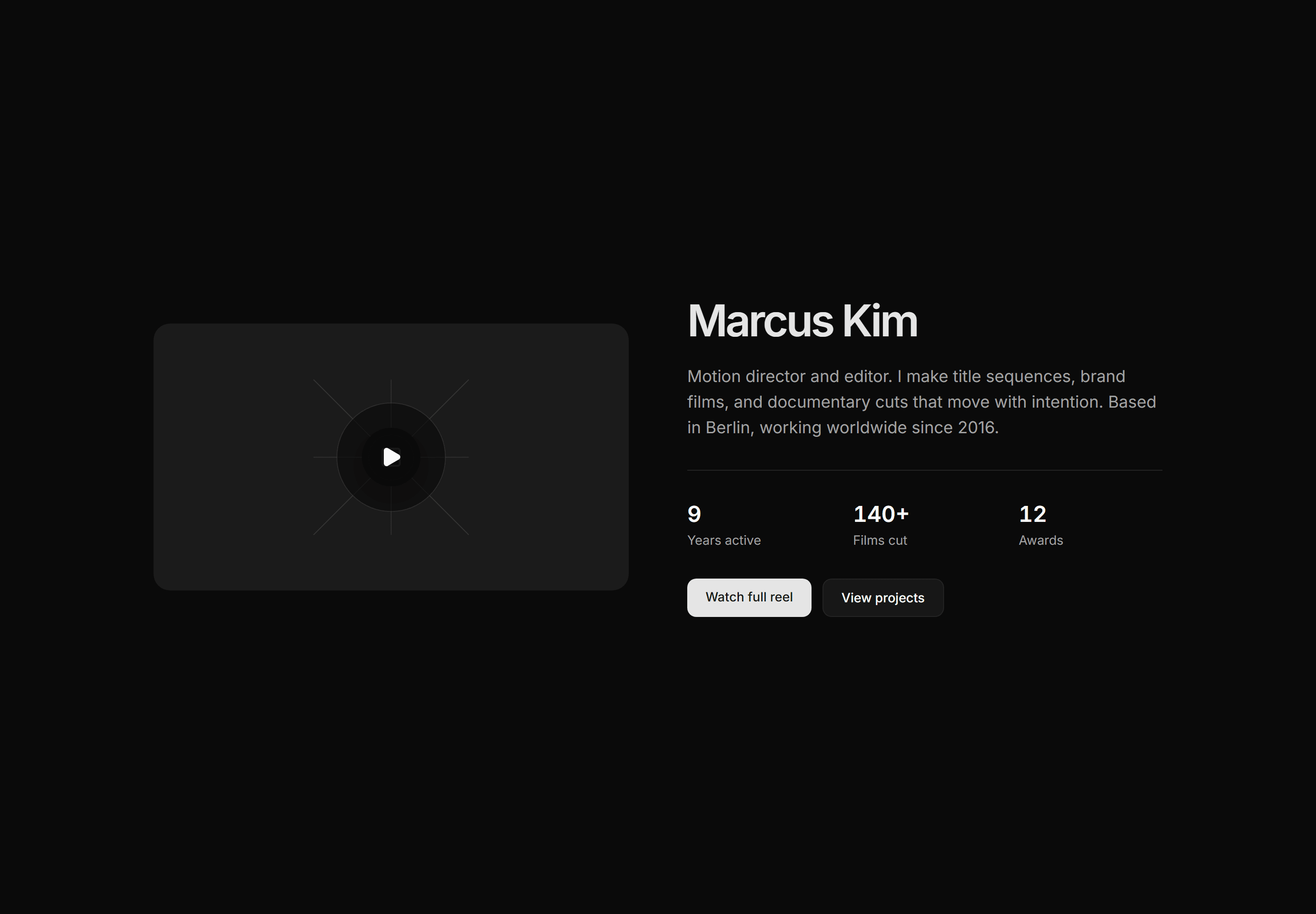 Portfolio Video and Motion: Reel Hero