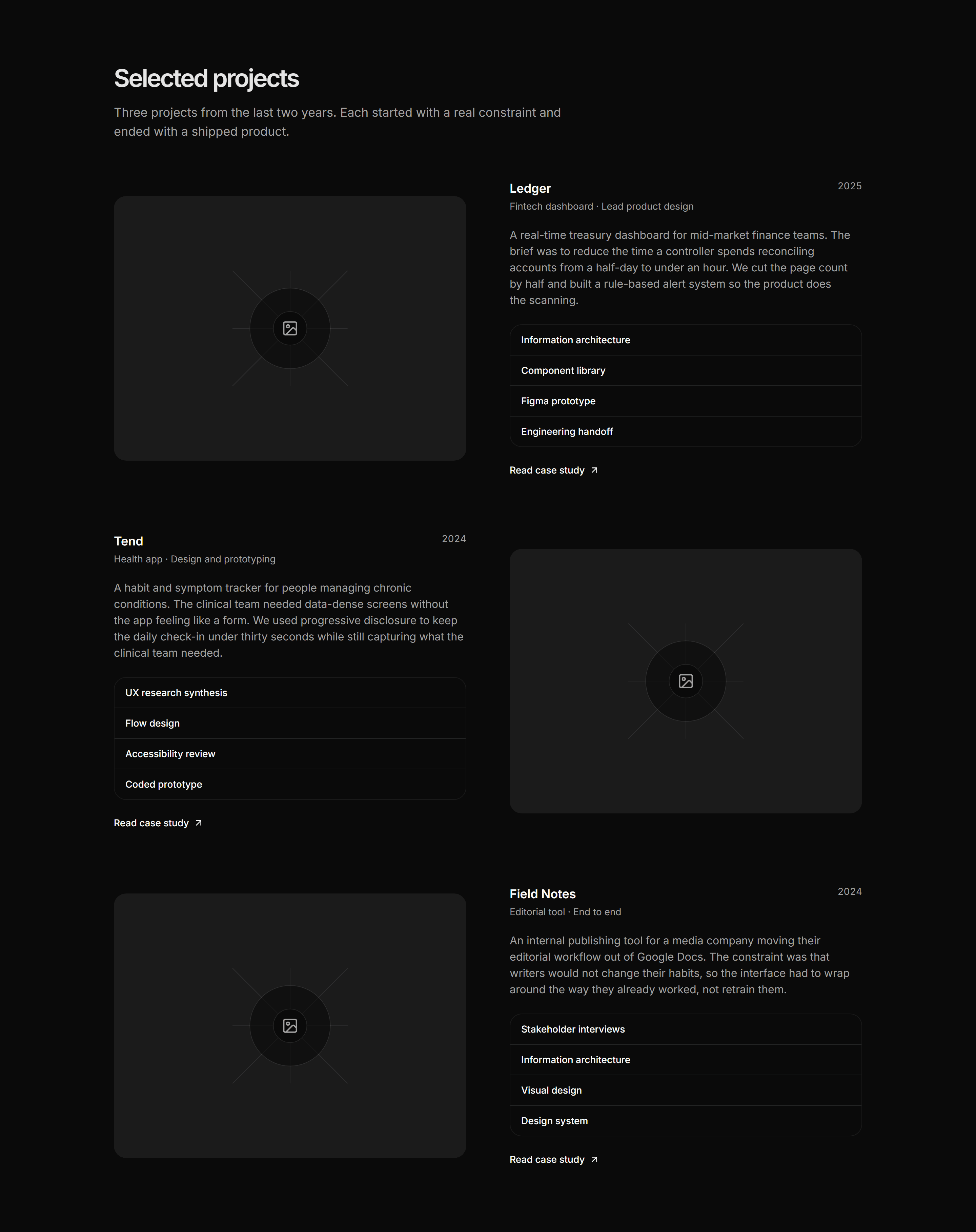 Portfolio Work Grid: Alternating Rows