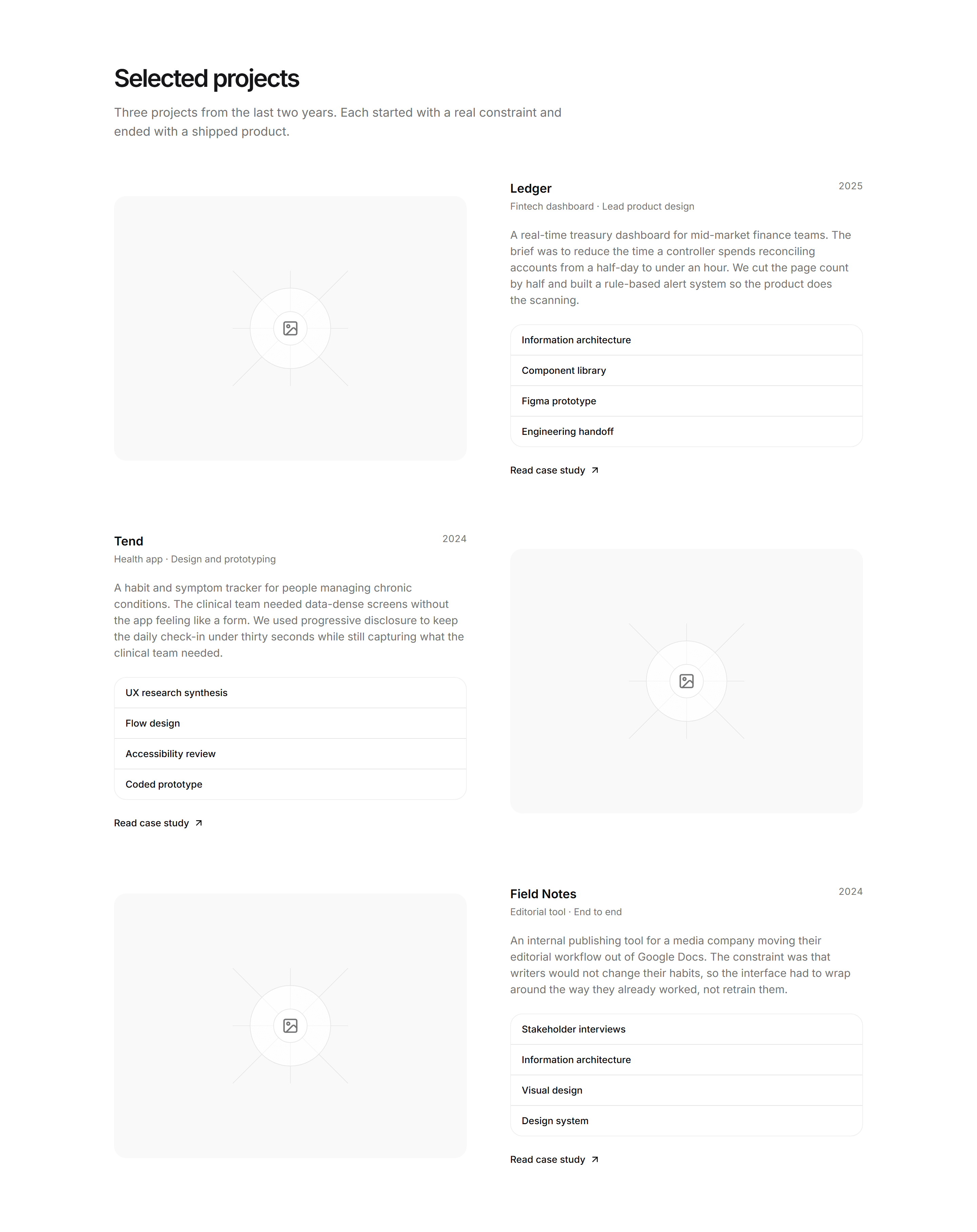 Portfolio Work Grid: Alternating Rows