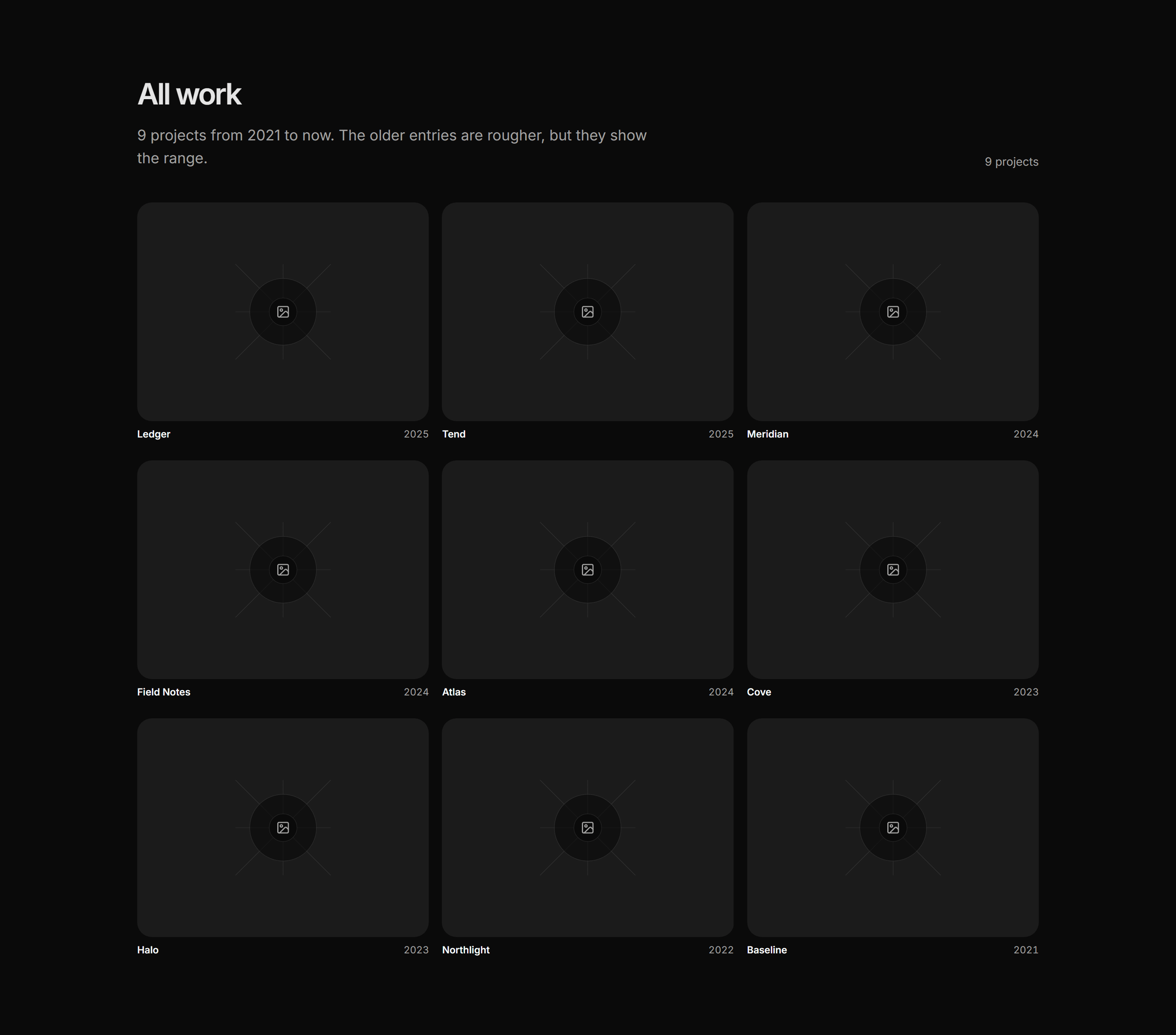 Portfolio Work Grid: Archive Grid