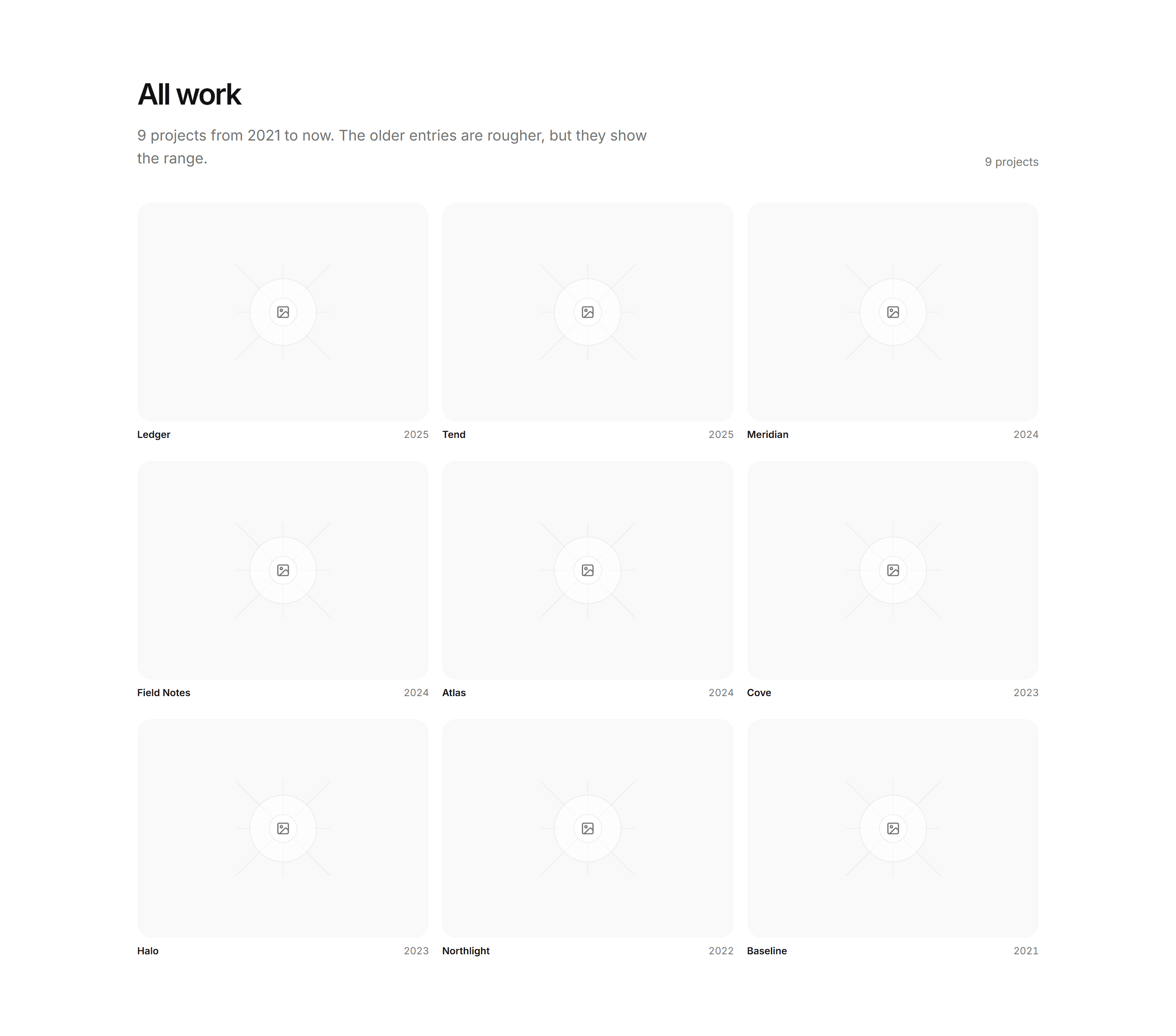 Portfolio Work Grid: Archive Grid