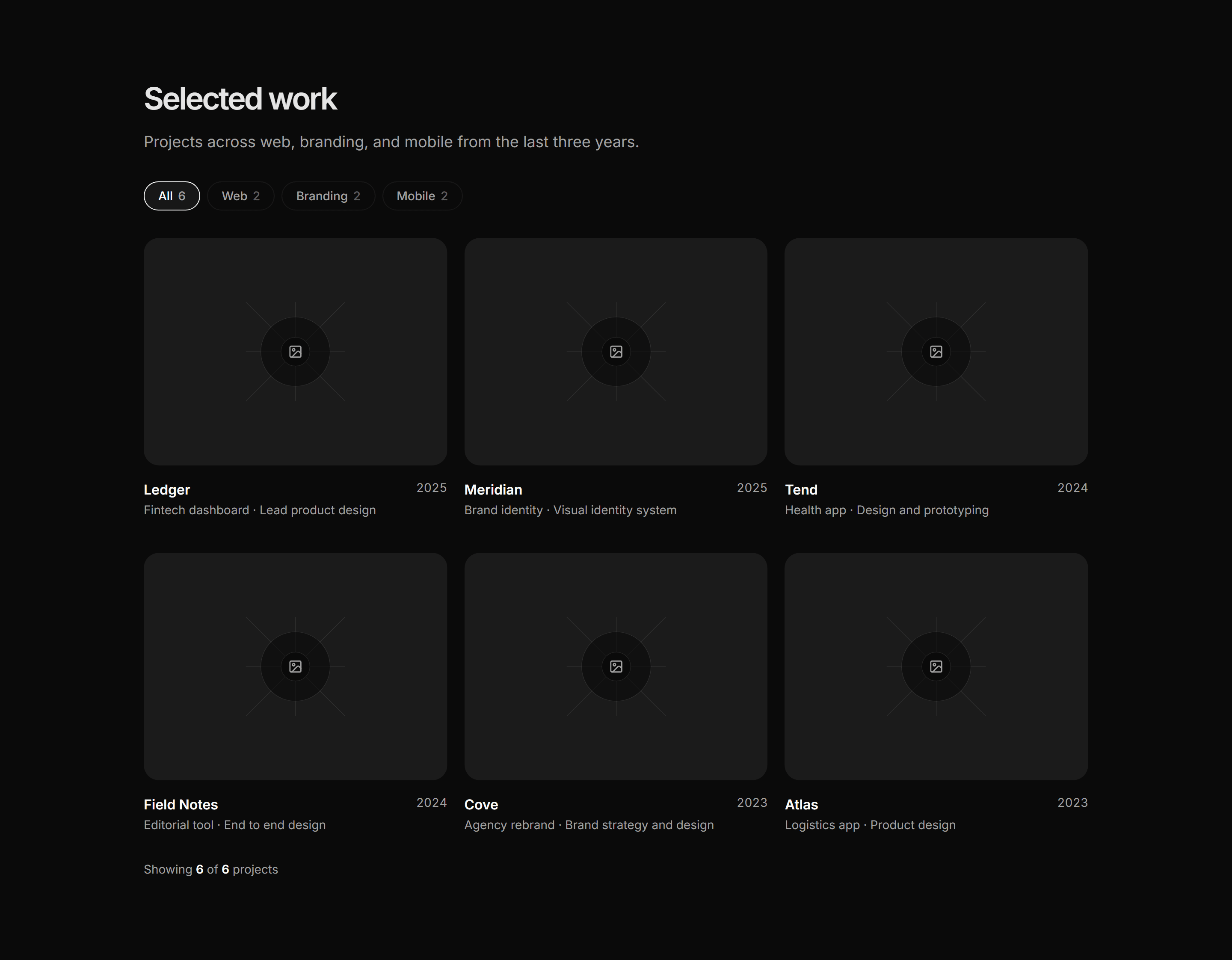 Portfolio Work Grid: Filterable Work Grid