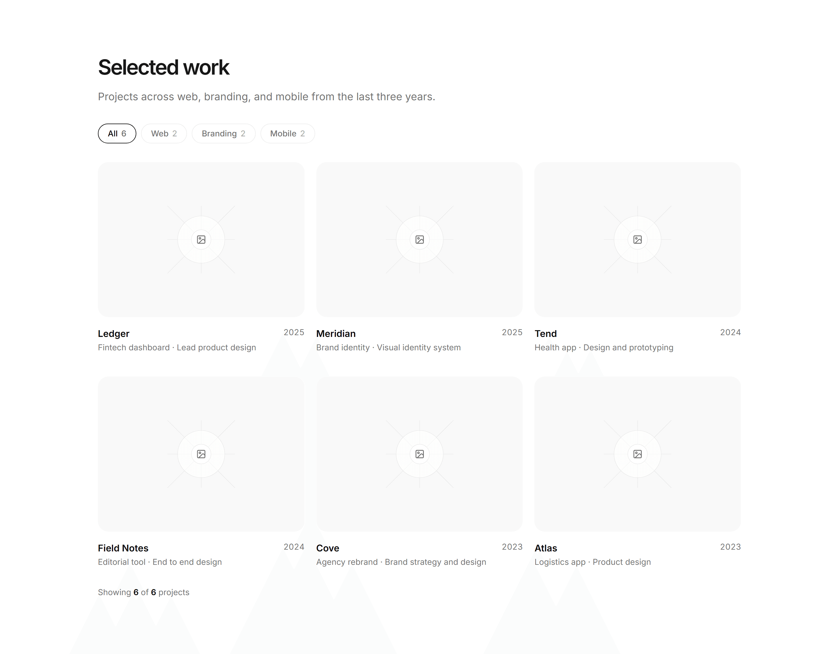 Portfolio Work Grid: Filterable Work Grid