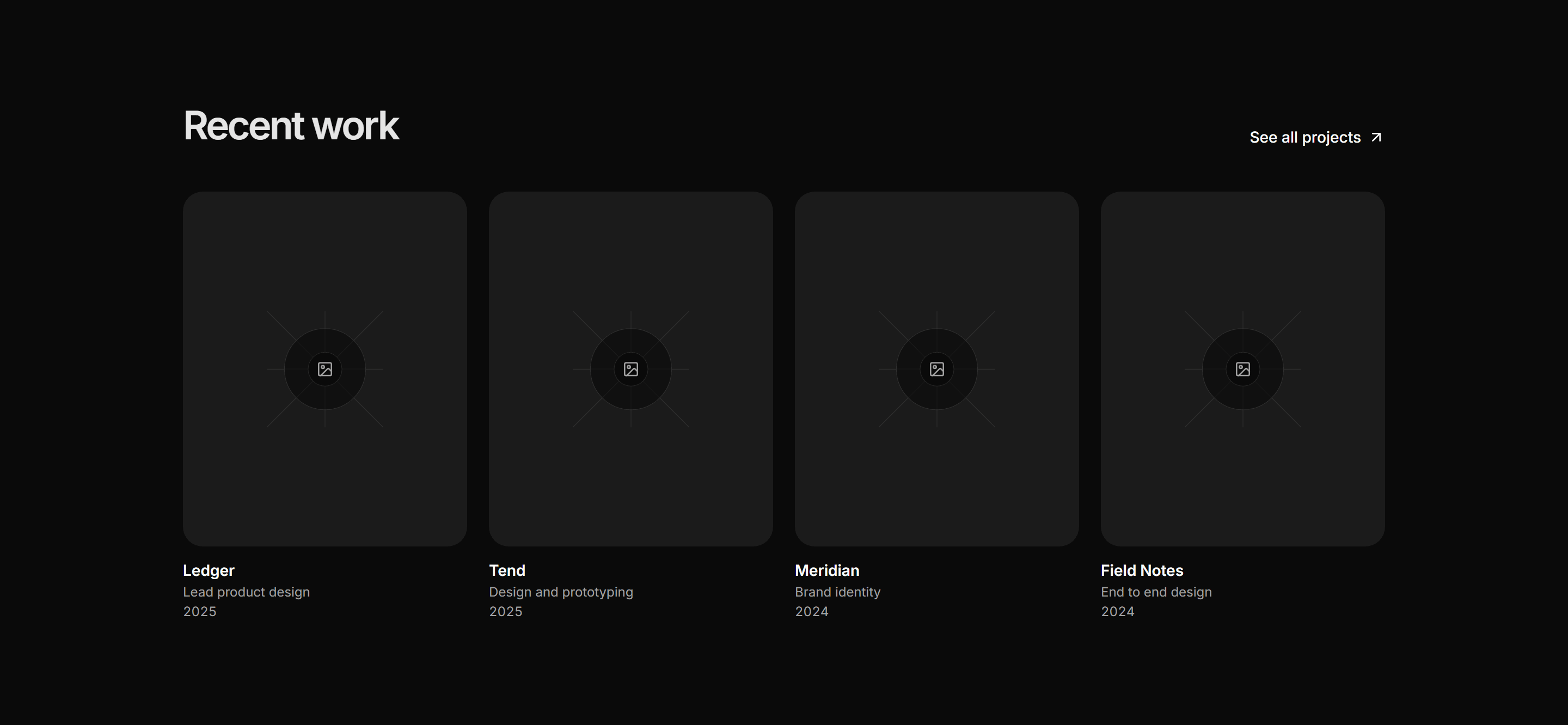 Portfolio Work Grid: Recent Work Row