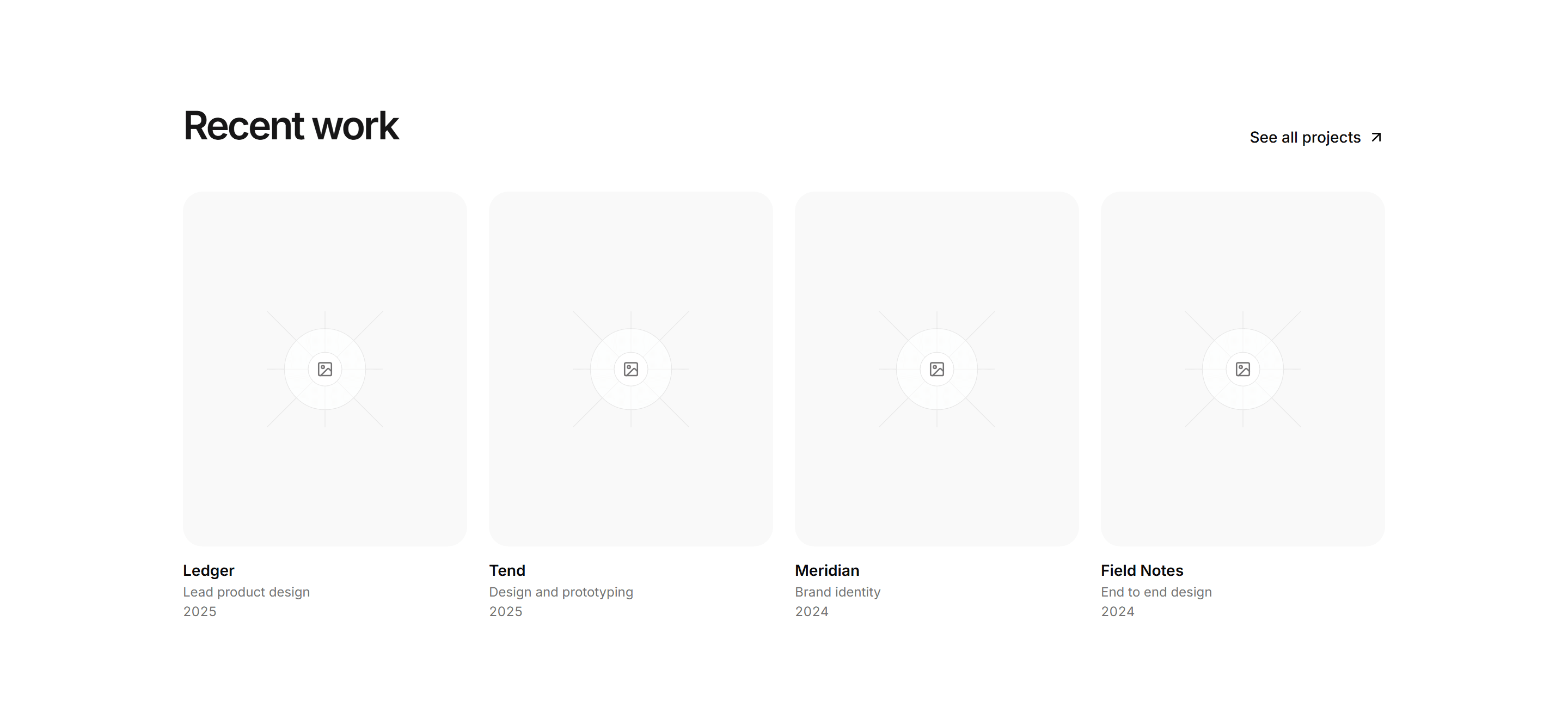 Portfolio Work Grid: Recent Work Row