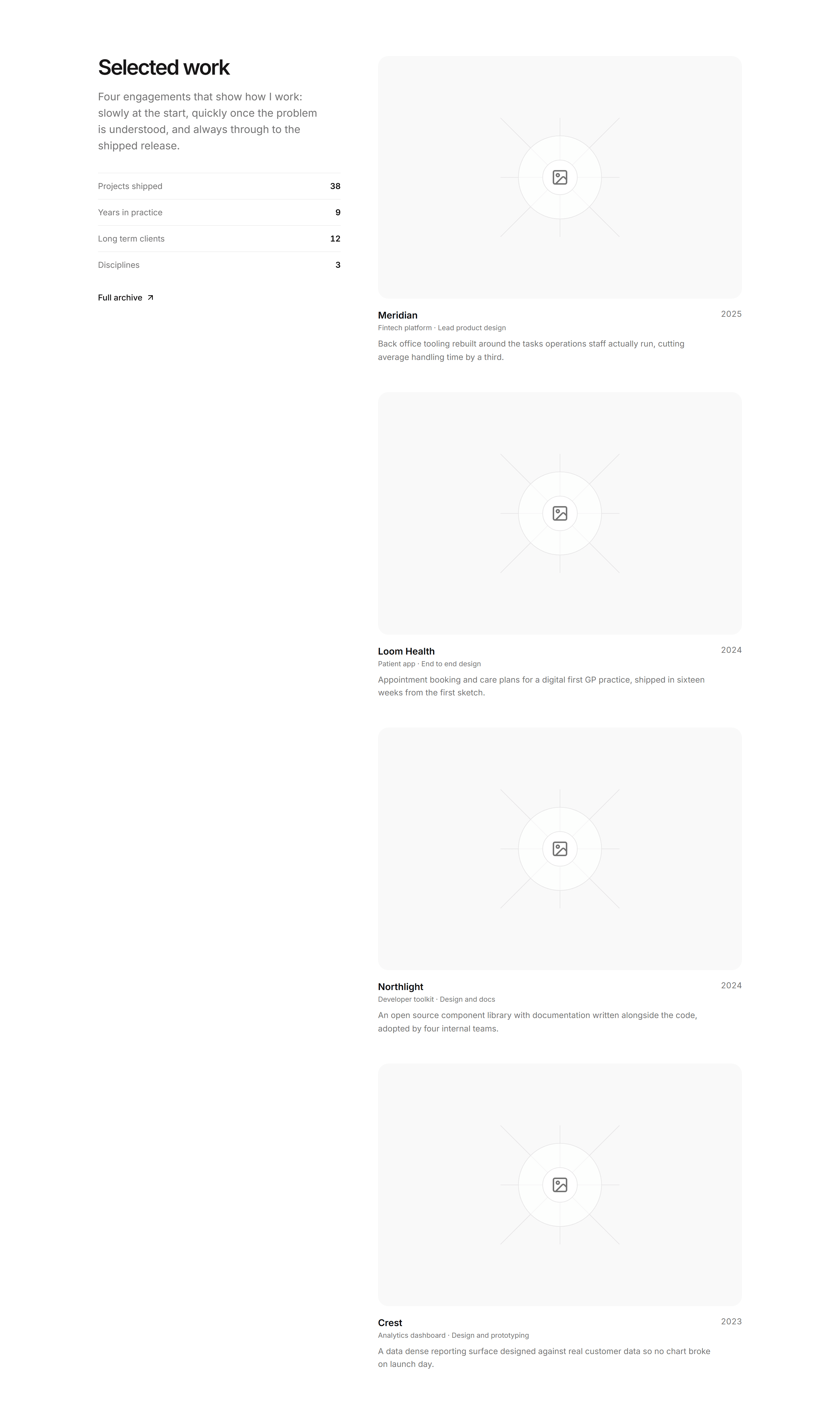 Portfolio Work Grid: Sticky Split Index