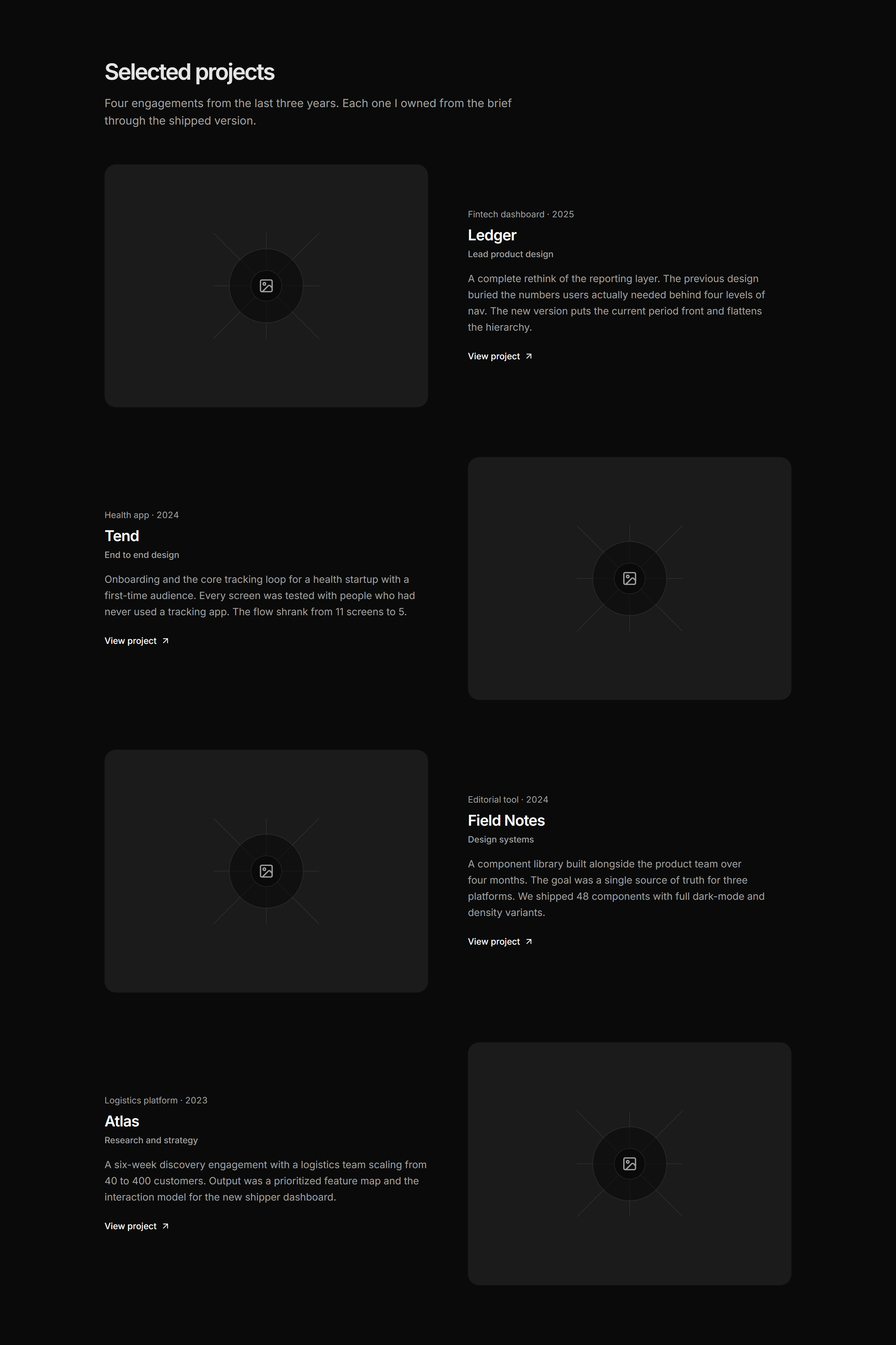 Portfolio Work Grid: Two Column Work