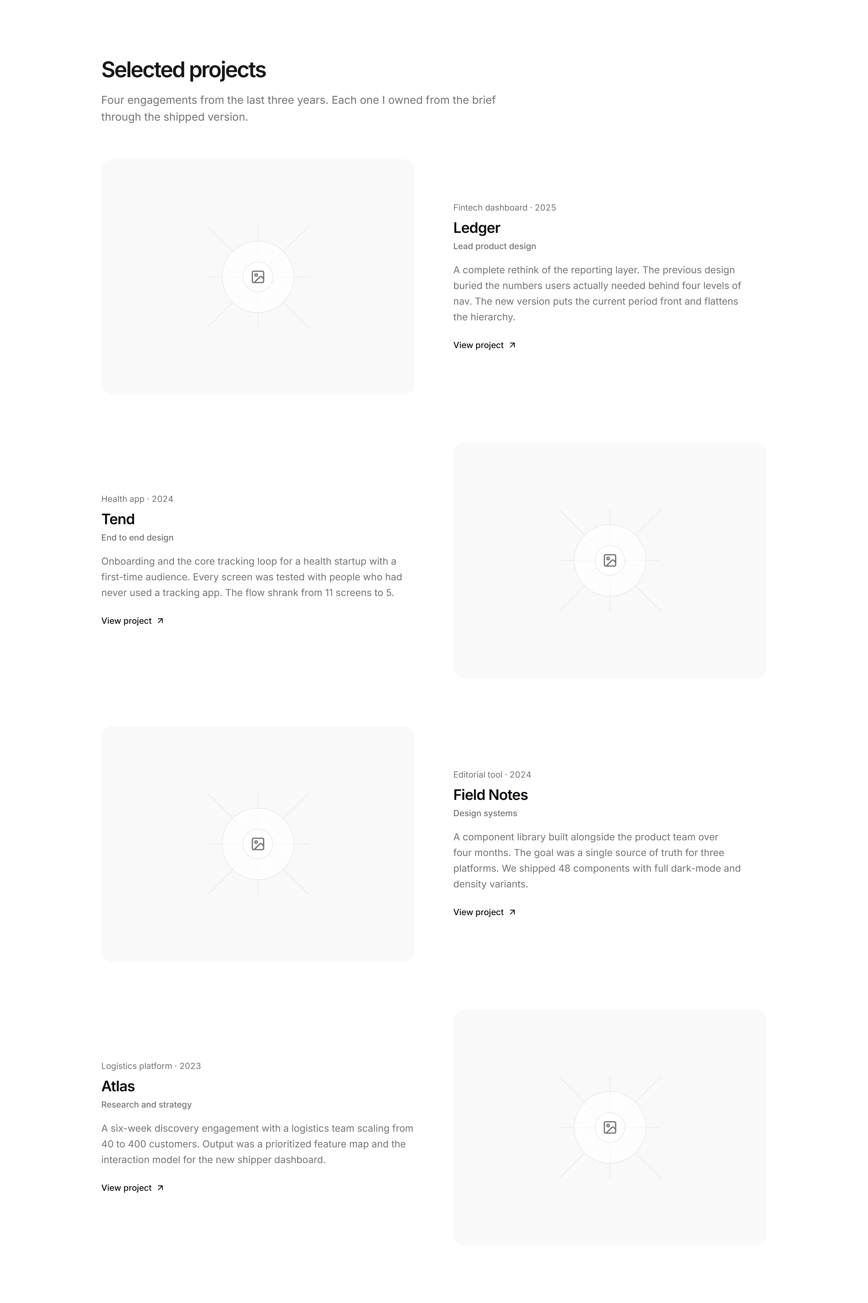 Portfolio Work Grid: Two Column Work