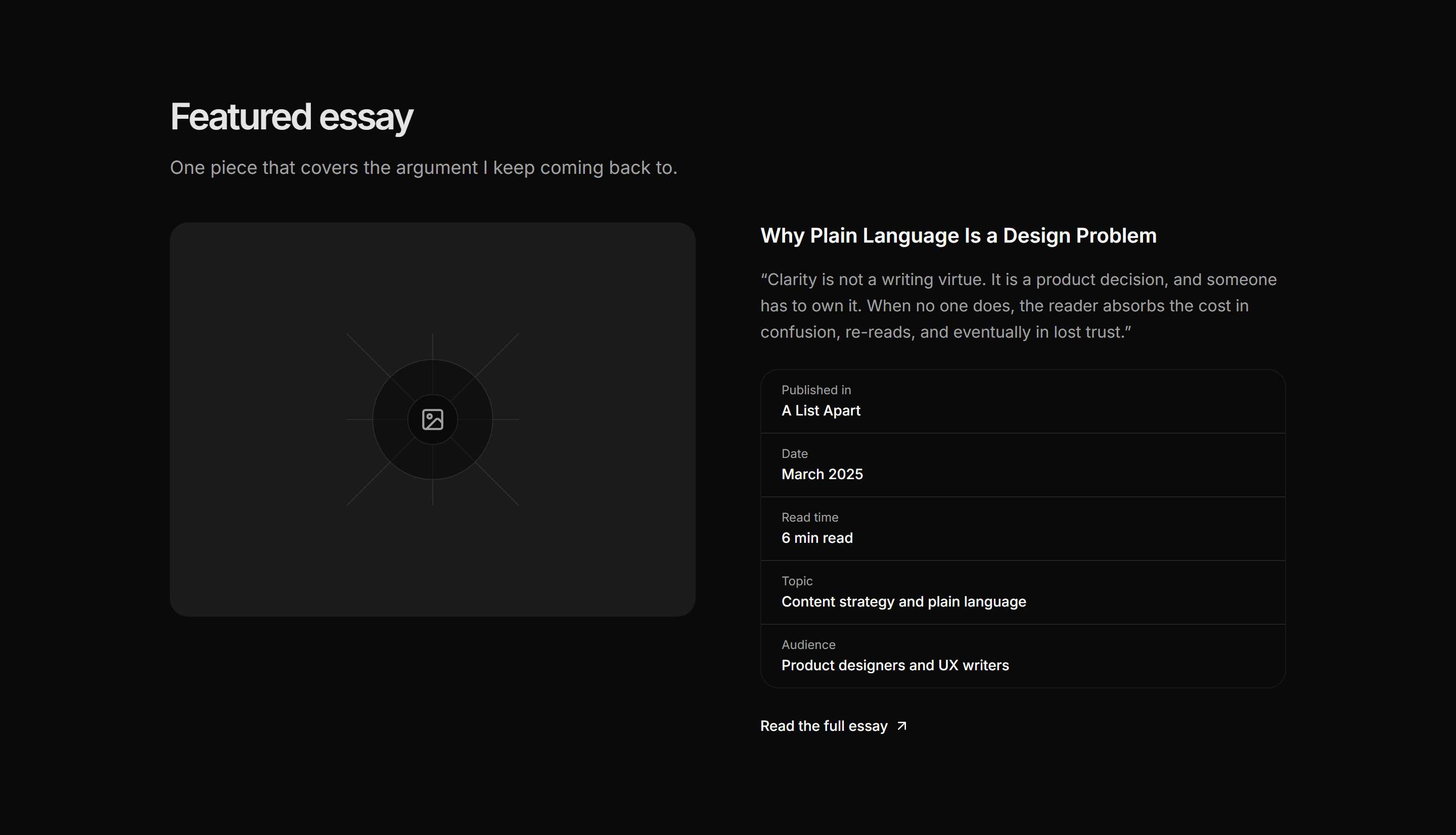 Portfolio Writing Portfolio: Featured Essay