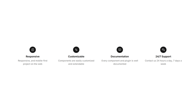 Circle Icons Centre Aligned