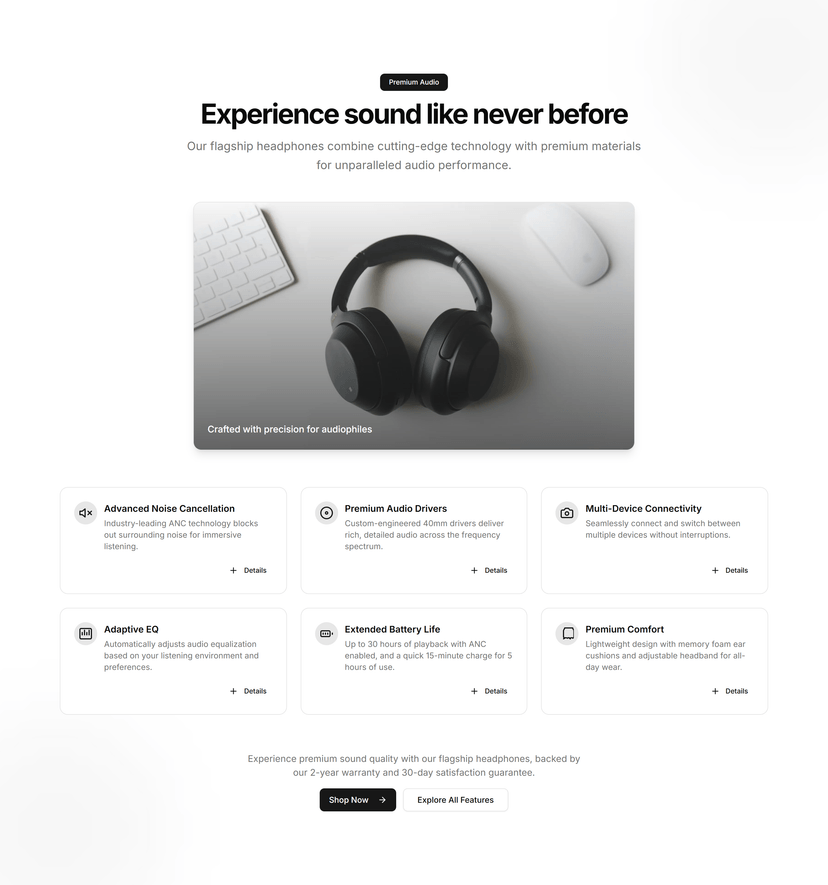 Expandable Features Grid