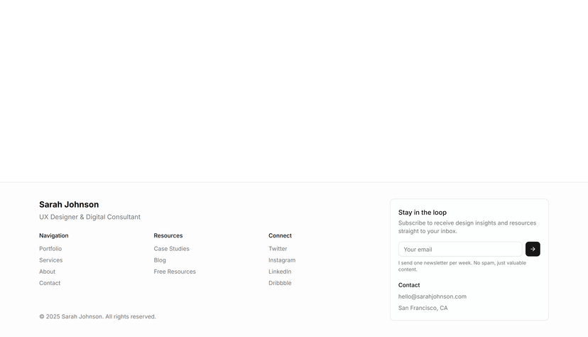 Footer Integrated Signup