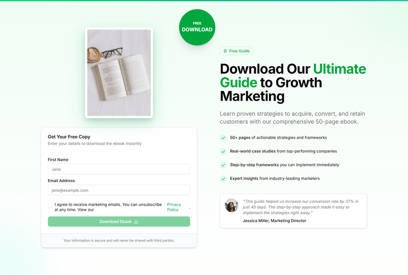Free Ebook Form