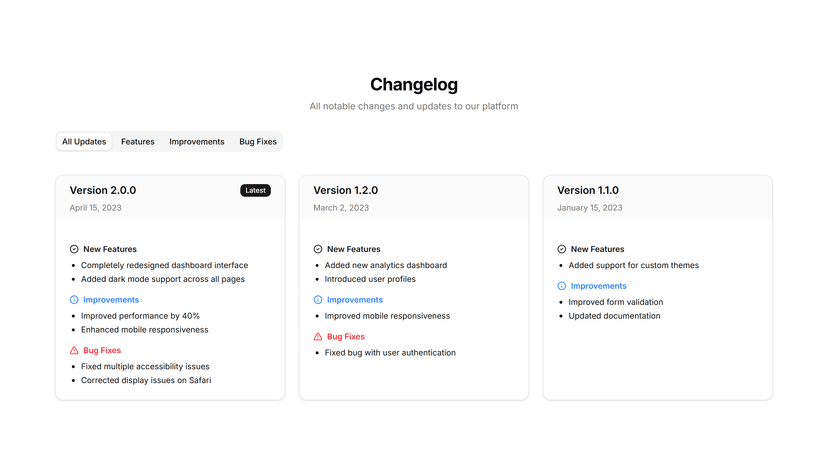 Grid Changelog