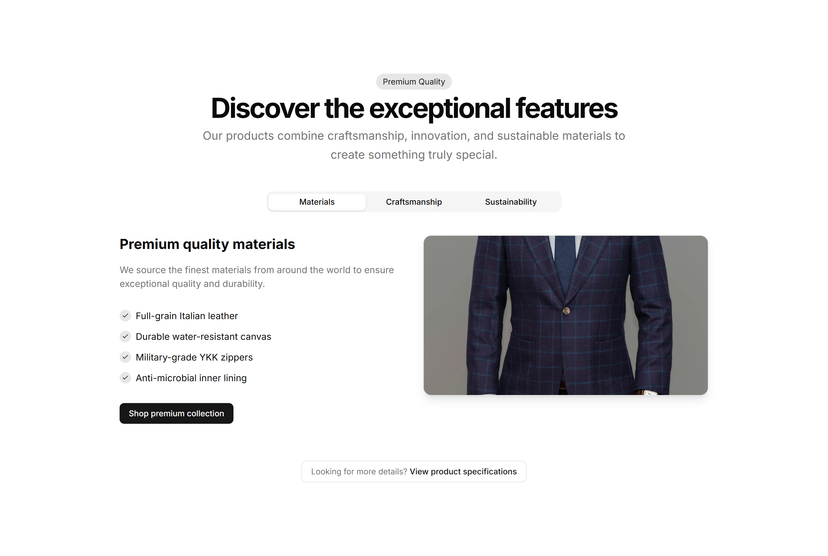 Interactive Feature Tabs