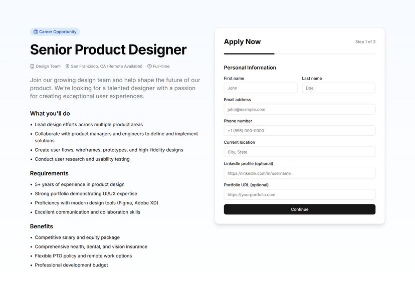 Job Application Form