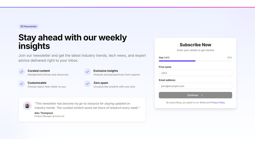 Newsletter Subscription