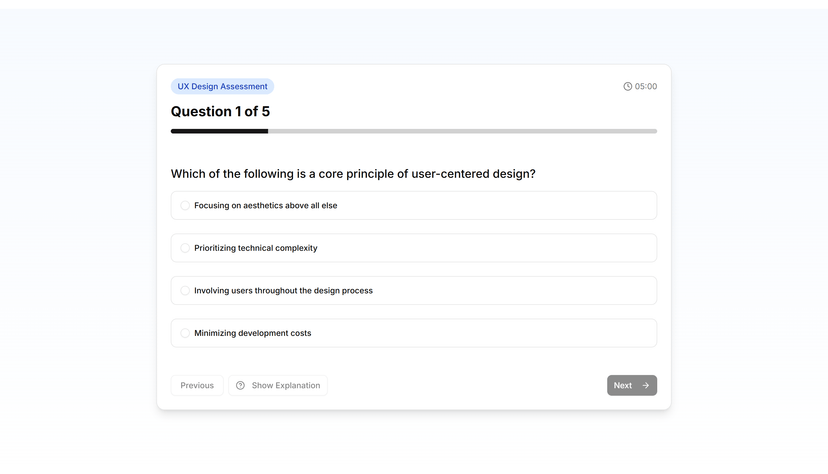 Quiz Assessment Form