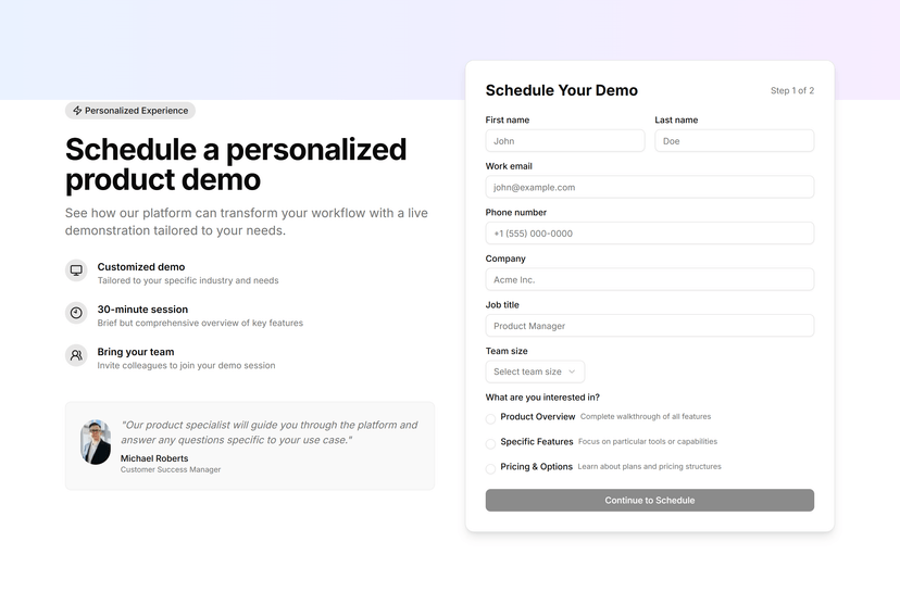 Schedule Demo Form