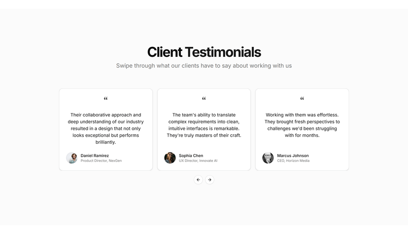 Scrollable Quote Carousel