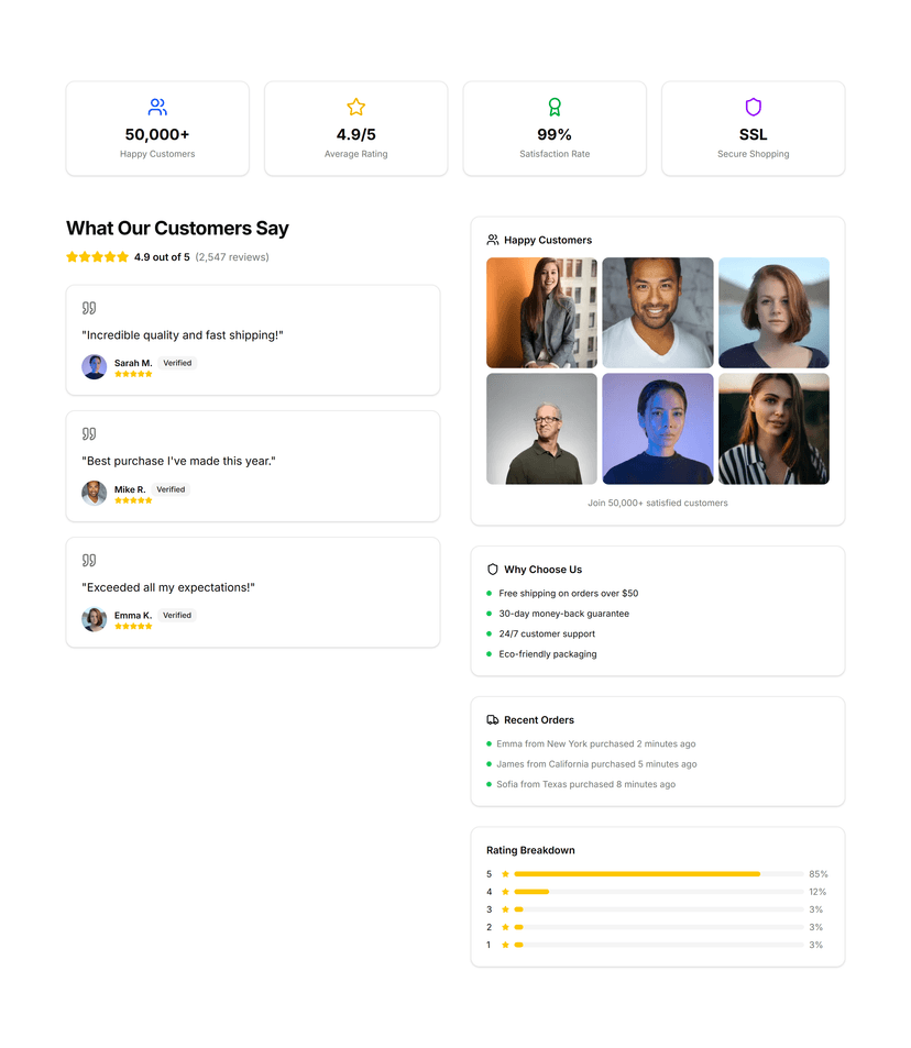 Social Proof Reviews
