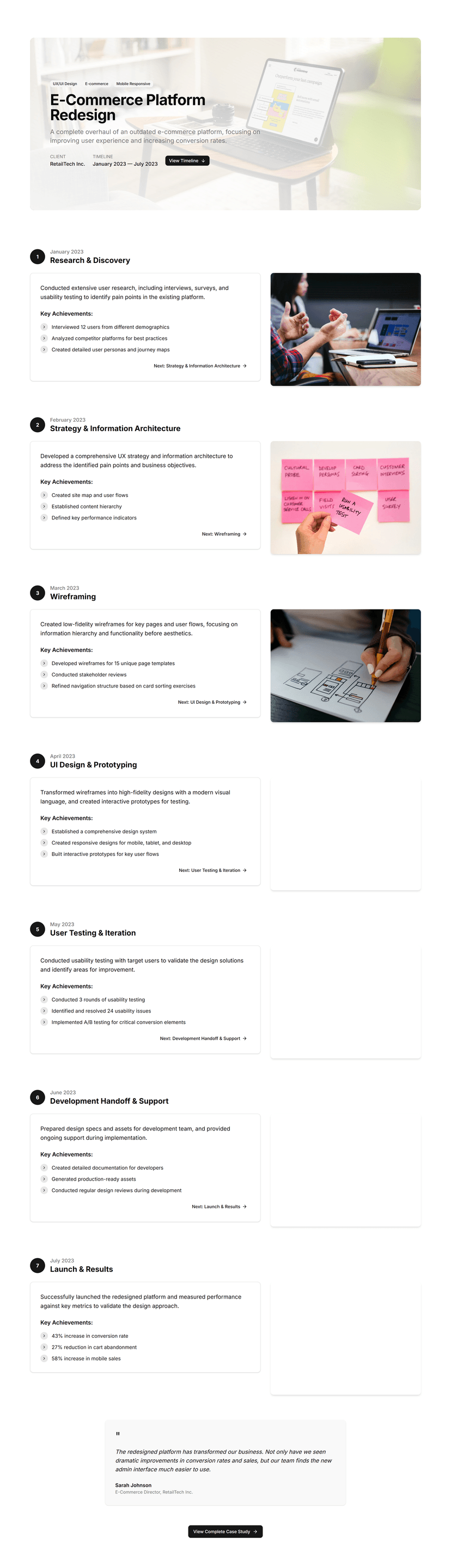 Timeline Style Case Study
