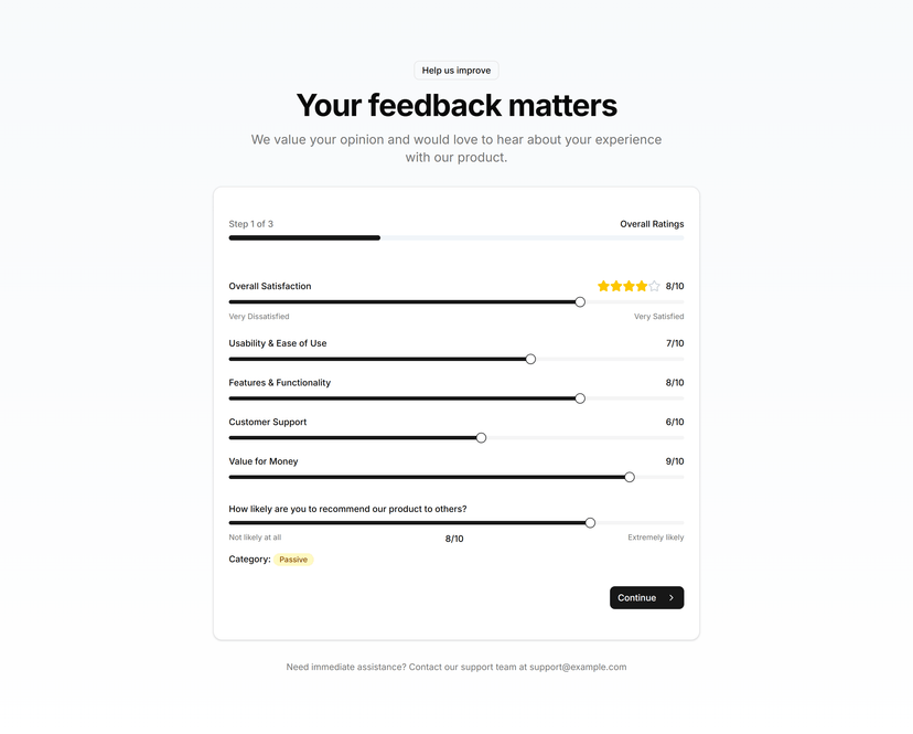 User Feedback Form
