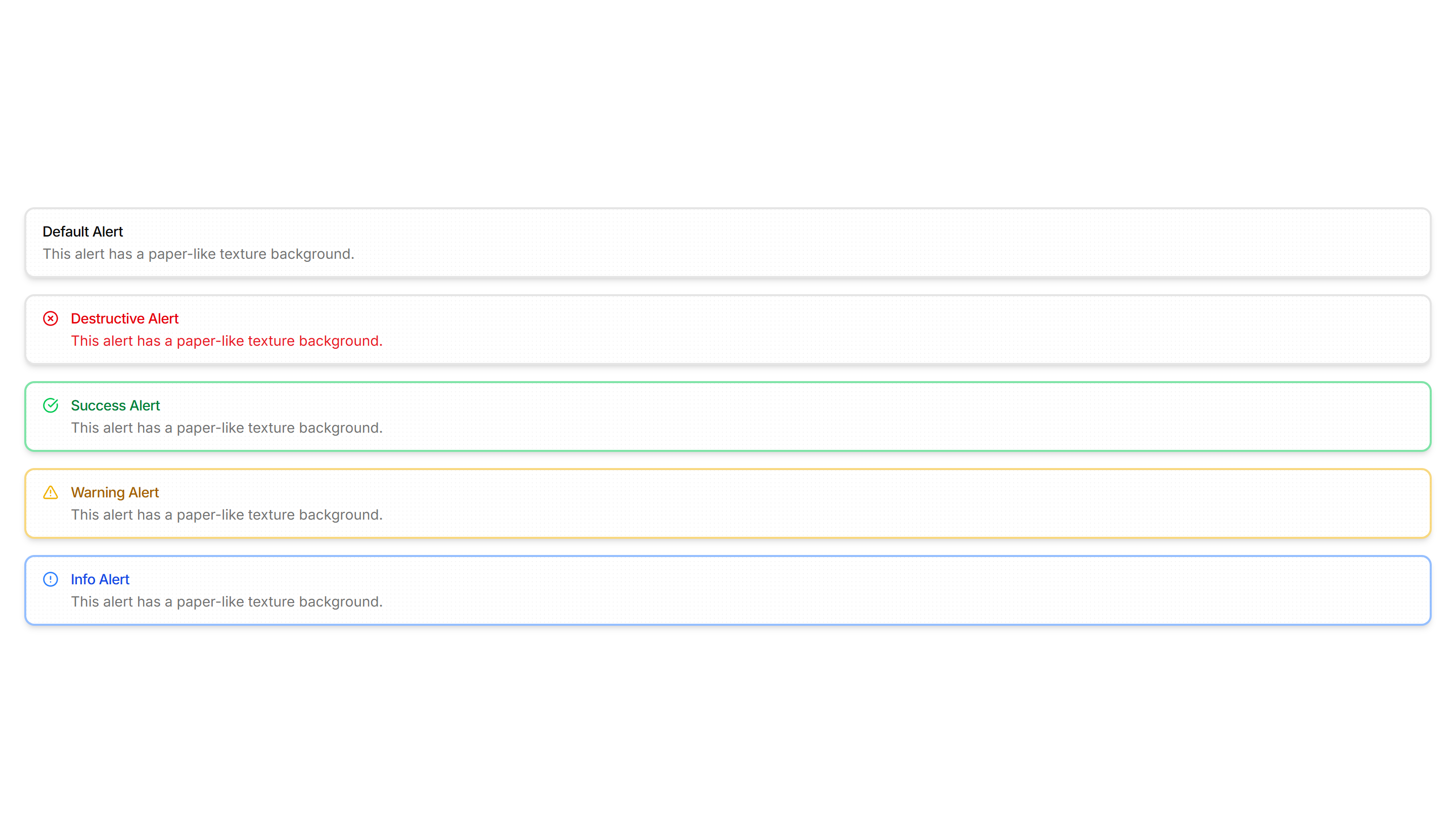 Components Alert: Paper Alerts | Shadcn UI Blocks