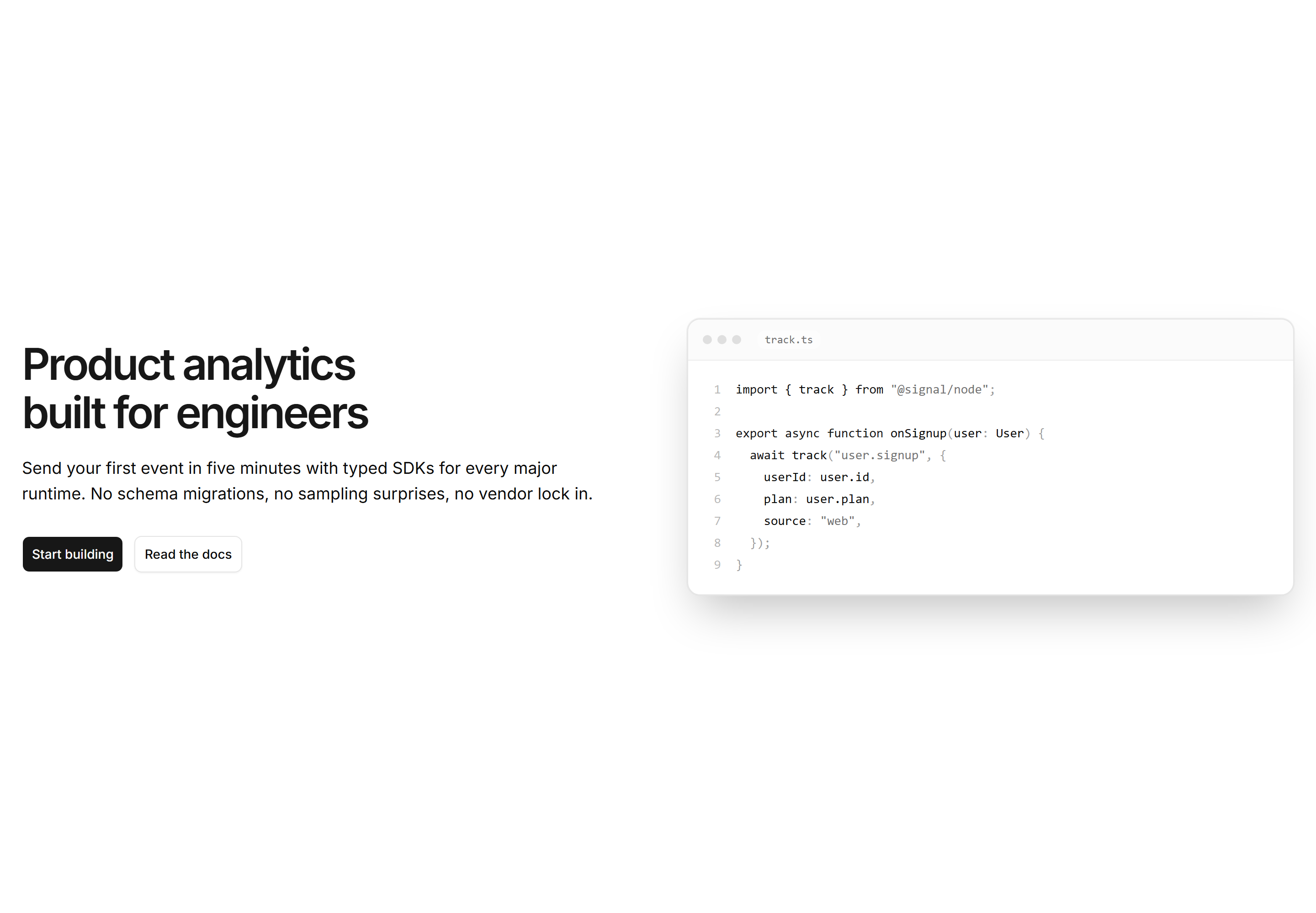 Marketing Hero: Split With Code | Shadcn UI Blocks