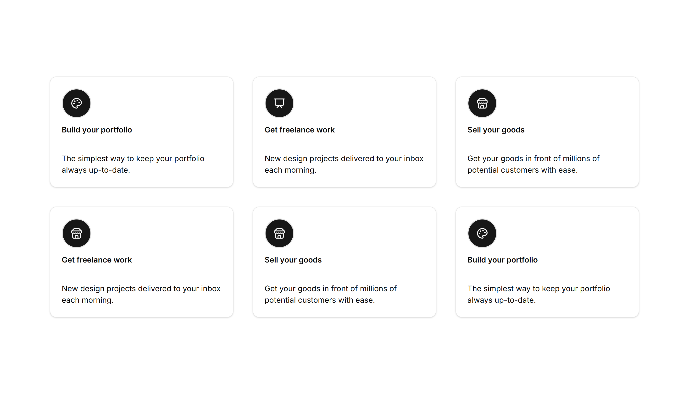 Marketing Icon Section: Stacked Cards | Shadcn UI Blocks